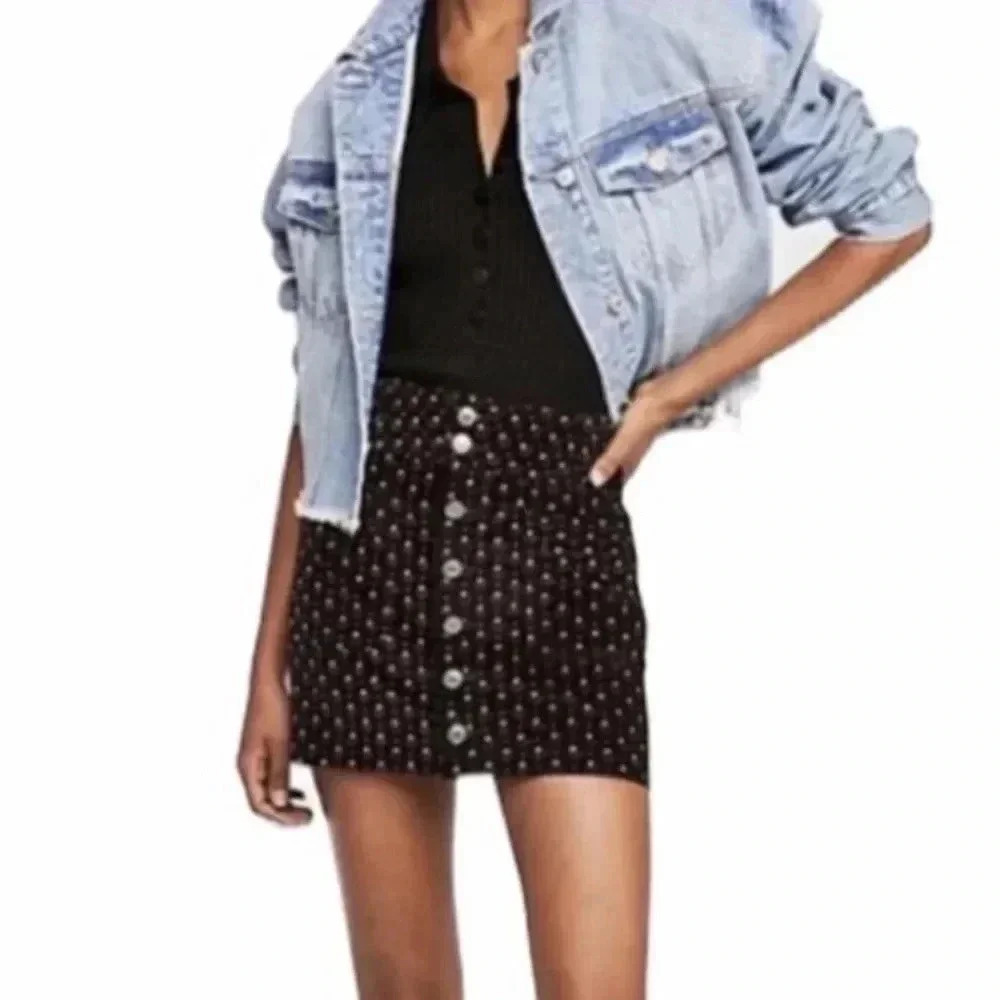 We the free corduroy button up skirt